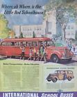 International Harvester School Buses Vintage 1940 Automobile Ad, Woody Wagon