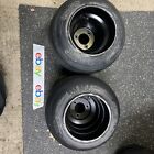 Two American pattern 6” diameter go kart racing wheels with tires Drift Trike