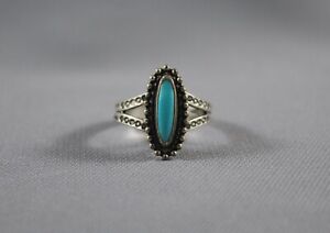 Old Pawn Navajo Sterling And Turquoise Ring Size 8