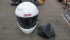 SIMPSON MOTORCYCLE WHITE HELMET AUTOGRAPHED BY CHIP GANASSI CREW