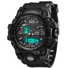 OHSEN Men Sport Watches Analog Quartz Dual Time Digital LED Rubber Wristwatch