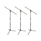 On Stage MS7701B Euro Boom Microphone Stand Black 3 Pack