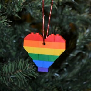 New Genuine LEGO Christmas Ornament Rainbow Heart with Instructions