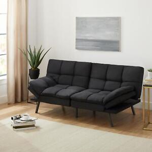 New Comfortable Memory Foam Futon, Multiple Colors Suede Fabric Or Faux Leather