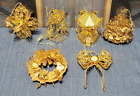 Lot Of 6 Gold Plated Danbury Mint Christmas Ornaments 1996