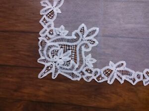 Fabulous set of two french antique net & tape lace curtains 36x2=72in x87in D11