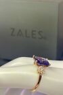 14k ROSE GOLD 4.02ct AMETHYST & SAPPHIRE RING. Retails @Zales Jewelers  $ 542.00