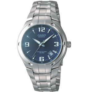 Casio Edifice Men's Quartz Blue Date Dial Silver-Tone 37mm Watch EF106D-2AV