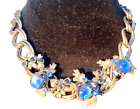 Vintage Schiaparelli Necklace-Star Sapphire Pine Cone Design,Gun Metal Gry Chain