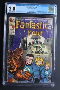 Fantastic Four #45 1st INHUMANS TV Movie 1965 Black Bolt cameo LEE KIRBY CGC 2.0