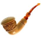 Ceremonial Calabash Flower IV Meerschaum Pipe with Caramel Finish by Paykoc