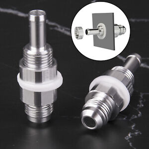 (2-Pack) -6AN Male Flare Bulkhead To 5/16 Hose Barb Fuel Tank Fitting 6an 6 AN