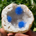 New Listing193G Rare Moroccan blue magnesite and quartz crystal coexisting specimen