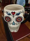 White Sugar Skull Day Of The Dead Dia de los Muertos Coffee Mug Bone Handle