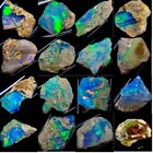 100% Natural Ethiopian Fire Opal Amazing Flashy Rough Loose Gemstones