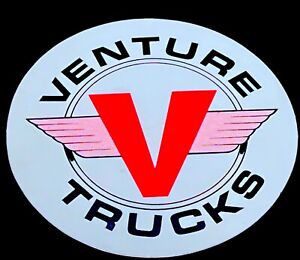 Vintage 1980’s Venture Skateboard Trucks Sticker Round in Pink & Black