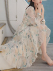 Chiffon Beach Elegant Midi Dress Vintage Evening Party Dress One Piece Dress
