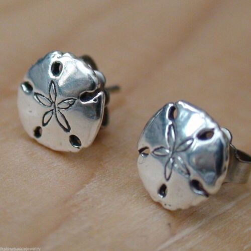 Sand Dollar Earrings - 925 Sterling Silver Post - NEW - Nautical Beach Jewelry