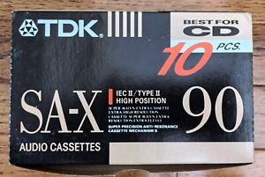 TDK SA-X 90 type II cassette tapes 10pcs Brand new