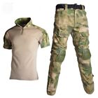 Men's Tactical Combat T-Shirt Pants Army Military Special Forces BDU Uniform Set