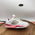 Nike Air Jordan 5 Retro Girls Pink Athletic Shoes Sneakers Size 1Y DX4389-116