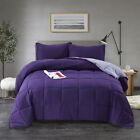HIG Down Alternative Comforter Set 3 Pcs All Season Reversible Comforter-Purple