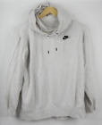 Nike Women's White Funnel Neck Embroidered Hoodie Pullover Sweatshirt Size Small