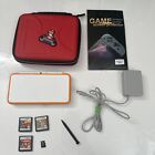 Nintendo New 2DS XL LL White & Orange Gaming System Console Bundle W/Games