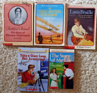 Helen Keller, Florence Nightingale,  Louis Braille, Neil Armstrong lot of 5