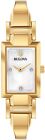 Bulova Women's Quartz Diamond Accent Gold Stainless Steel Watch 18mm 97P141