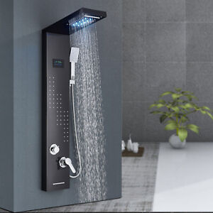 Bathroom Shower Panel Tower System Rain&Waterfall Massage Jet Stainless Steel
