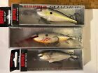 LOT OF 3 RAPALA CRANKBAIT SHAD RAPS FISHING LURES TACKLE BOX FIND