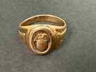 Vintage Mens 18k Gold Ring  Size 13.5 WW2 Eagle & Crest Military Design