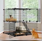 2-Tier Large Cat Cage,Indoor and Outdoor Pet Cage,Versatile DIY Pet Playpen with