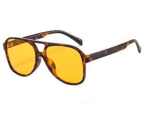 Retro Vintage 70s Sunglasses for Men Women Oversized Yellow Lens Shades