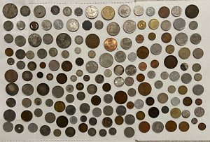 New ListingVintage World Coin Lot-varied countries, varied years, varied denominations  KJ
