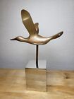 Vintage Bronze Bird Sculpture 9” - Original - Signed Yolanda Lins D'Augsburg
