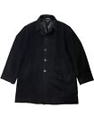 London Fog Men's 40R Classic Fit Black Wool Over Coat Lined Full Button Car Coat