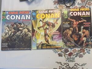 The Savage Sword of Conan Magazine  Issues  #1 2 3 Savage tales Lot