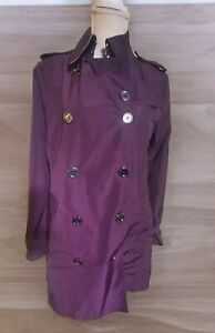 Burberry  Brit  Purple Nylon Woman Trench Coat  Sz Sz 10 Petite