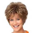 Women Short Blonde Pixie Cut Wigs Grey Curly Ombre Blonde Synthetic Hair Wigs