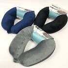 New Brookstone Soft Microbead Travel Pillow Neck/Lumbar Choose Gray/Blue/Black