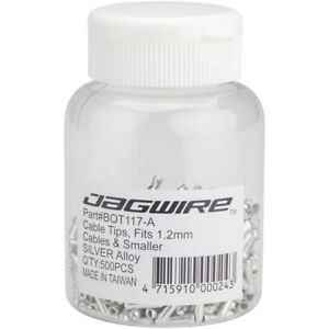 Jagwire Standard 1.2mm Cable End Crimps, Color Silver, 500 count bottle
