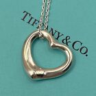 Tiffany & Co Sterling Silver Elsa Peretti Open Heart Pendant Necklace