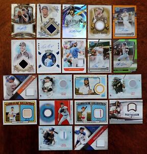 (20) BASEBALL AUTO - JERSEY - RELIC CARD LOT - NO DUPS - NM-MINT