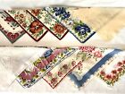 Lot Of 10 Vintage Floral Handkerchiefs Hankies