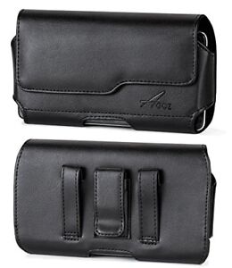 AGOZ Premium Leather Belt Clip Case Pouch Holster with Otterbox Commuter on