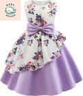 Girls Pageant Party Dresses Kid Floral Print Formal Dress for 2-9Y