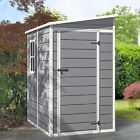 5x4 FT Resin Outdoor Storage Shed with Floor Large Storage Shed with Lockable