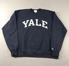 Champion Yale Bulldogs Sweatshirt Mens Large Blue Fleece Crew Neck Pullover NCAA